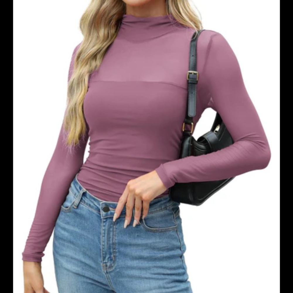Zeagoo Women's Mauve Long Sleeve Top